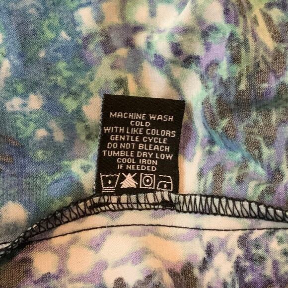MSK Sleeveless Dress Animal Print Layered Blue Green 16 - Picture 8 of 8